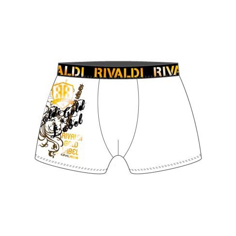 Boxer slip string homme sous vetement lingerie RIVALDI BOXER LABEL BLANC de RIVALDI