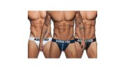 PACK DE 3 STRINGS MESH THONG PUSH UP BLANC/MARINE/NOIR AD732P - ADDICTED