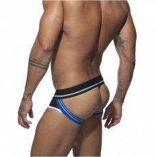 JOCK STRAP PUSH UP SPORT  BLEU ET NOIR AD744 - ADDICTED