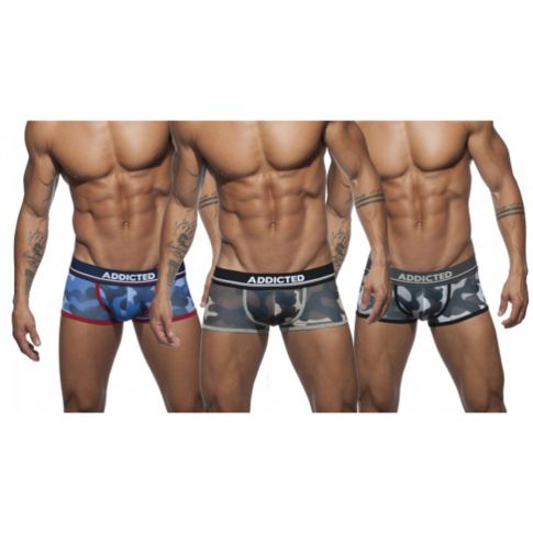 PACK DE 3 BOXERS CAMO MESH PUSH UP AD698P- ADDICTED PACK DE 3 BOXERS CAMO MESH PUSH UP AD698P- ADDICTED