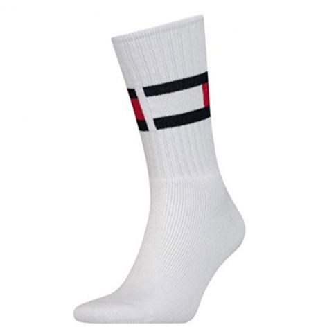 PAIRE DE CHAUSSETTES HAUTES BLANCHES LOGO  - TOMMY