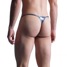 STRING GRIS ET ARGENTÉ M857 STRIPPER STRING  - MANSTORE