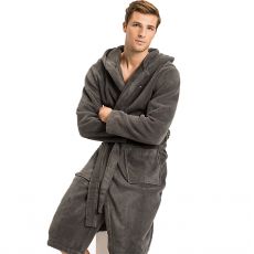 PEIGNOIR GRIS FONCE A CAPUCHE - TOMMY HILFIGER
