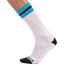 CHAUSSETTES FASHION PARIS BLANC/NOIR/TURQUOISE - BARCODE