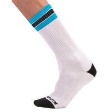 CHAUSSETTES FASHION PARIS BLANC/NOIR/TURQUOISE - BARCODE