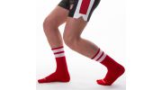 CHAUSSETTES HAUTES GYM ROUGE ET BLANCHE - BARCODE