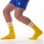 CHAUSSETTES HAUTES GYM JAUNE ET BLANCHE - BARCODE