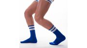CHAUSSETTES HAUTES GYM BLEU ROYAL ET BLANCHE - BARCODE