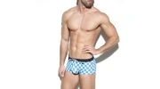 BOXER DE BAIN RALLY TURQUOISE/BLANC 1910 – ES COLLECTION