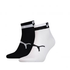 PACK DE 2 PAIRES CHAUSSETTES MEN QUARTER NOIR ET BLANC  - PUMA