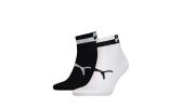 PACK DE 2 PAIRES CHAUSSETTES MEN QUARTER NOIR ET BLANC  - PUMA