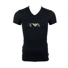 T-SHIRT STRETCH COL V NOIR - EMPORIO ARMANI
