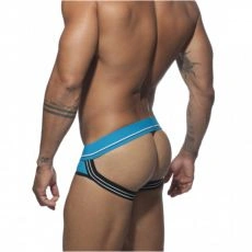 JOCK STRAP PUSH UP SPORT BLANC ET TURQUOISE AD744 - ADDICTED