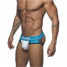 JOCK STRAP PUSH UP SPORT BLANC ET TURQUOISE AD744 - ADDICTED