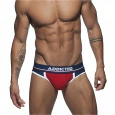 JOCK STRAP PUSH UP SPORT ROUGE ET MARINE AD744 - ADDICTED