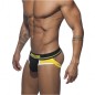JOCK STRAP PUSH UP SPORT NOIR ET JAUNE AD744 - ADDICTED