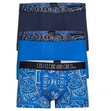 PACK DE 3 BOXERS COURTS DAMIEN THREE PACK COTON STRETCH MARINE/BLEU - DIESEL