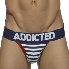JOCK STRAP SAILOR STRIPES ROUGE AD512 - ADDICTED