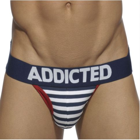 JOCK STRAP SAILOR STRIPES ROUGE AD512 - ADDICTED JOCK STRAP SAILOR STRIPES ROUGE AD512 - ADDICTED