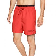SHORT DE BAIN MEDIUM DOUBLE WAISTBAND ROUGE M00300  - CALVIN KLEIN 