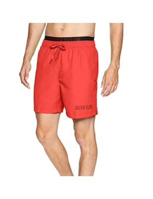 SHORT DE BAIN MEDIUM DOUBLE WAISTBAND ROUGE M00300  - CALVIN KLEIN 