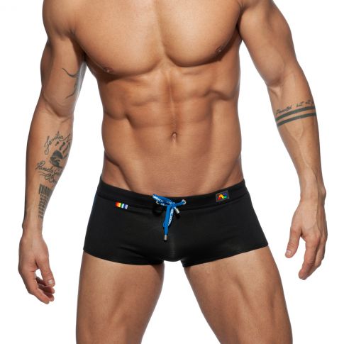 BOXER DE BAIN COURT RAINBOW NOIR ADS196 - ADDICTED
