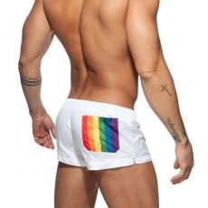 SHORT DE BAIN RAINBOW BLANC ADS197 - ADDICTED