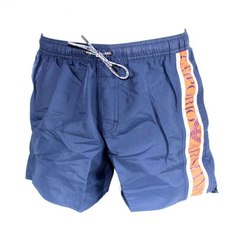 SHORT DE BAIN MARINE A BANDES ORANGES - ARMANI