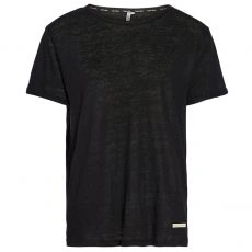T-SHIRT EN LIN RELAXED MANCHES COURTES COL ROND NOIR M00327 - CALVIN KLEIN