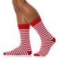 PAIRE DE CHAUSSETTES HAUTES  STRIPED ROUGES - MODUS VIVENDI