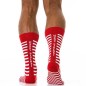 PAIRE DE CHAUSSETTES HAUTES  STRIPED ROUGES - MODUS VIVENDI