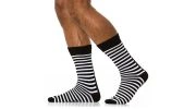 PAIRE DE CHAUSSETTES HAUTES  STRIPED NOIRES - MODUS VIVENDI