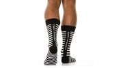 PAIRE DE CHAUSSETTES HAUTES  STRIPED NOIRES - MODUS VIVENDI