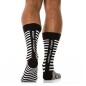 PAIRE DE CHAUSSETTES HAUTES  STRIPED NOIRES - MODUS VIVENDI