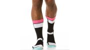 PAIRE DE CHAUSSETTES HAUTES MONDRIAN NOIR/BLANC/ROSE/VERT  - MODUS VIVENDI