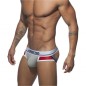 JOCK STRAP PUSH UP SPORT GRIS ET ROUGE AD744 - ADDICTED