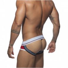 JOCK STRAP PUSH UP SPORT GRIS ET ROUGE AD744 - ADDICTED