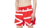 SHORT DE BAIN MEDIUM DRAWSTRING ABSTRACT IMPERIAL ROUGE M00274  - CALVIN KLEIN 