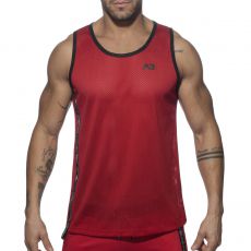 DEBARDEUR PRINTED TAPE TANKTOP EN MESH ROUGE AD767 - ADDICTED