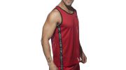 DEBARDEUR PRINTED TAPE TANKTOP EN MESH ROUGE AD767 - ADDICTED