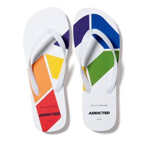 TONGS AD RAINBOW FLIP FLOP BLANCHES AD795 - ADDICTED