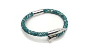 BRACELET TRESSE EMPIECEMENT METAL TURQUOISE - MENGENERATION