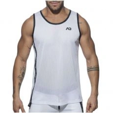 DEBARDEUR PRINTED TAPE TANKTOP EN MESH BLANC AD767 - ADDICTED