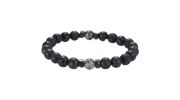 BRACELET EN PIERRE LAVE NOIR/GRIS/MARRON - MENGENERATION