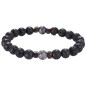 BRACELET EN PIERRE LAVE NOIR/GRIS/MARRON - MENGENERATION BRACELET EN PIERRE LAVE NOIR/GRIS/MARRON - MENGENERATION