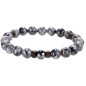 BRACELET EN PIERRE LAVE GRIS/MARRON - MENGENERATION BRACELET EN PIERRE LAVE GRIS/MARRON - MENGENERATION