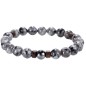 BRACELET EN PIERRE LAVE GRIS/MARRON - MENGENERATION