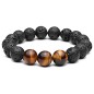 BRACELET EN PIERRE OEIL DE TIGRE NOIR/MARRON - MENGENERATION BRACELET EN PIERRE OEIL DE TIGRE NOIR/MARRON - MENGENERATION