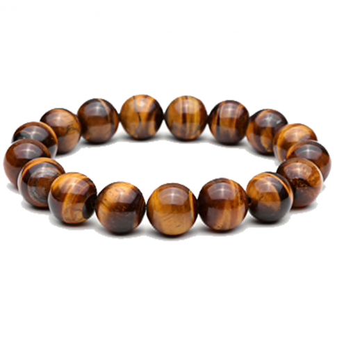 BRACELET EN PIERRE OEIL DE TIGRE MARRON - MENGENERATION