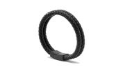 BRACELET DOUBLE TRESSE NOIR - MENGENERATION